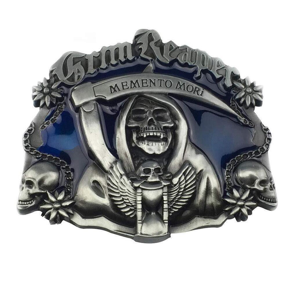 5768 ND 's Grim Reaper Skull Skeleton Punisher Belt buckle Cowboy